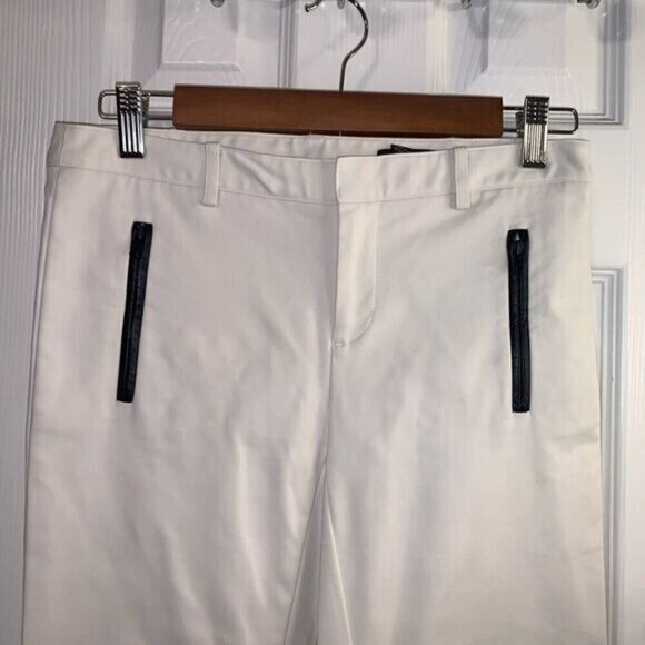 Club Monaco Ivory Color Straight Leg Zipper Viscose Blend Casual Pants size 2 - Picture 3 of 9
